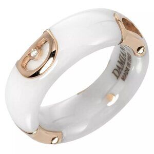 Damiani D icon Ring 6.89g K18 Pink Gold/diamond/White ceramic #4.9(US Size...